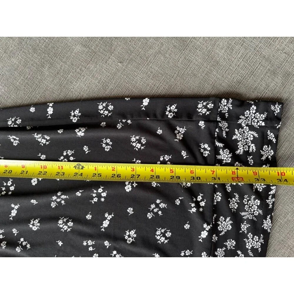 MICHAEL Michael Kors Black & White Ditsy Floral Shift Dress Short Sleeve Jersey
